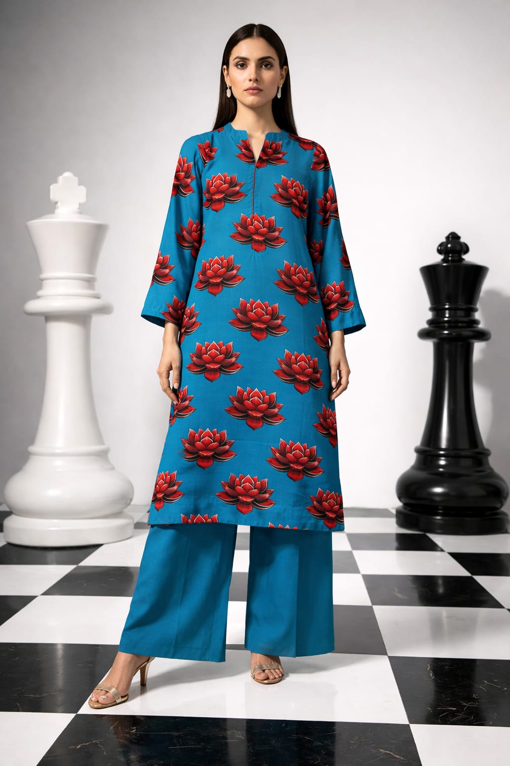 Elegant Floral Kurta Set – Stylish Casual Wear