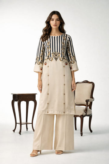 Elegant Printed Kurta Set – Premium Casual Wear