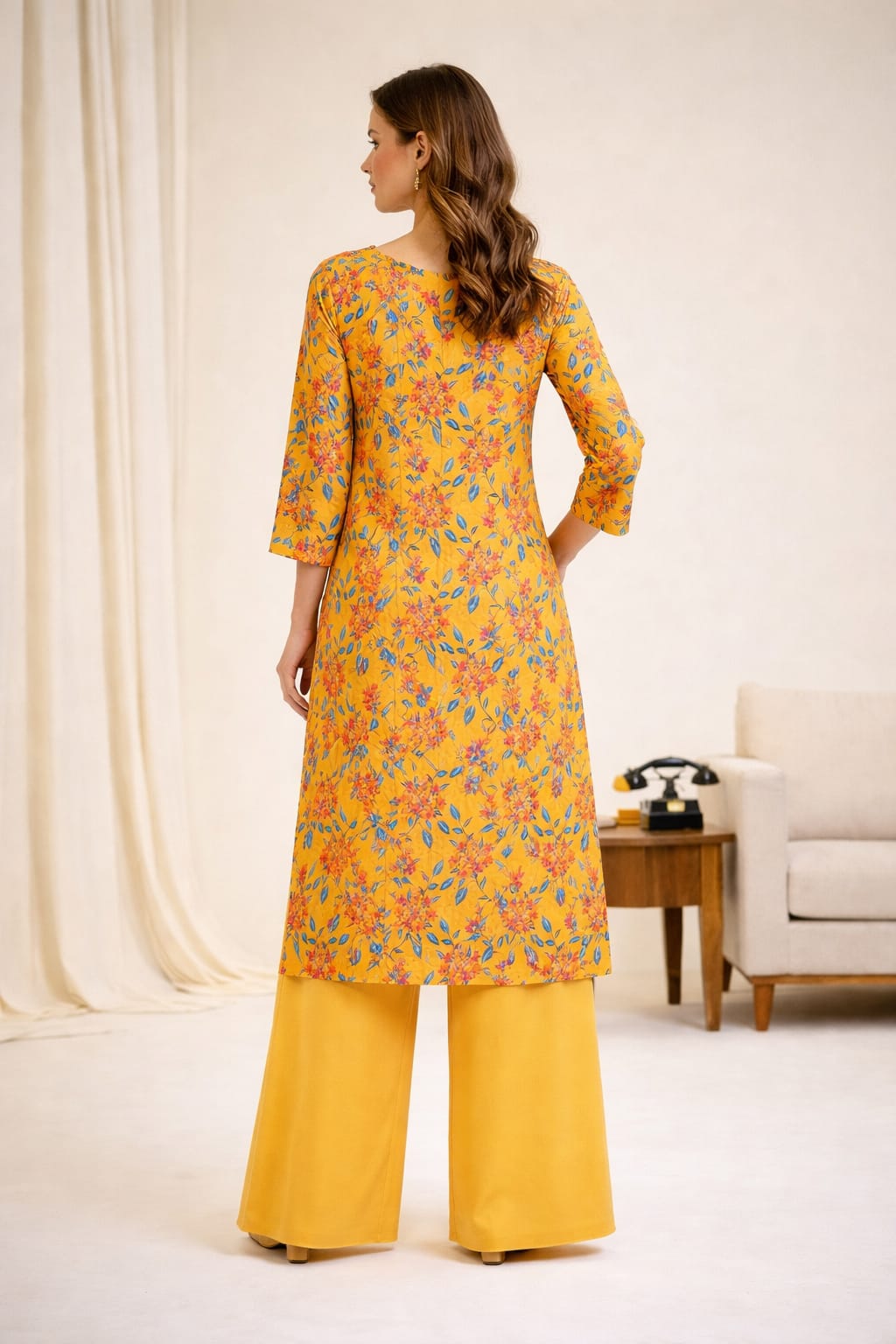Elegant Floral Kurta Set – Premium Casual Wear