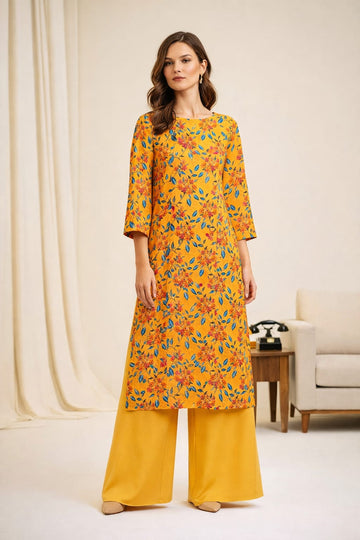 Elegant Floral Kurta Set – Premium Casual Wear