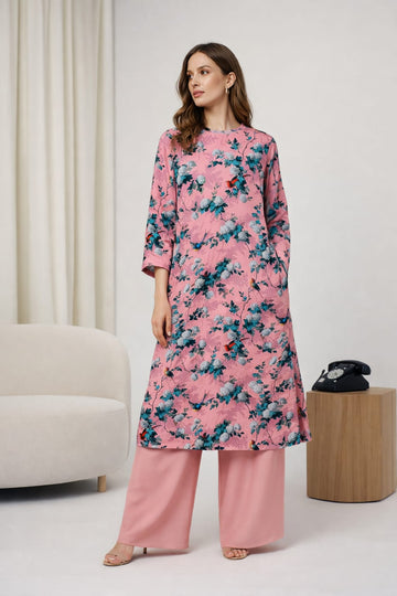 Elegant Floral Kurta Set – Stylish Casual Wear
